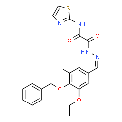 ChemSpider 2D Image | 2-{(2Z)-2-[4-(Benzyloxy)-3-ethoxy-5-iodobenzylidene]hydrazino}-2-oxo-N-(1,3-thiazol-2-yl)acetamide | C21H19IN4O4S
