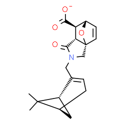 ChemSpider 2D Image | (1S,5R,6R,7S)-3-{[(1R,5S)-6,6-Dimethylbicyclo[3.1.1]hept-2-en-2-yl]methyl}-4-oxo-10-oxa-3-azatricyclo[5.2.1.0~1,5~]dec-8-ene-6-carboxylate | C19H22NO4