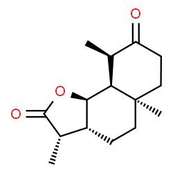 ChemSpider 2D Image | (3S,3aR,5aR,9R,9aS,9bR)-3,5a,9-Trimethyloctahydronaphtho[1,2-b]furan-2,8(3H,4H)-dione | C15H22O3