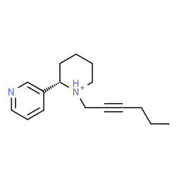 ChemSpider 2D Image | (2S)-1-(2-Hexyn-1-yl)-2-(3-pyridinyl)piperidinium | C16H23N2