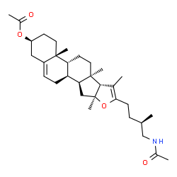 ChemSpider 2D Image | (3beta,8alpha,9beta,13alpha,17beta,25R)-26-Acetamido-16-methylfurosta-5,20(22)-dien-3-yl acetate | C32H49NO4