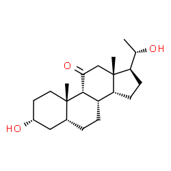 ChemSpider 2D Image | (3alpha,5beta,9beta,14beta,20S)-3,20-Dihydroxypregnan-11-one | C21H34O3