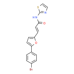 ChemSpider 2D Image | (2E)-3-[5-(4-Bromophenyl)-2-furyl]-N-(1,3-thiazol-2-yl)acrylamide | C16H11BrN2O2S