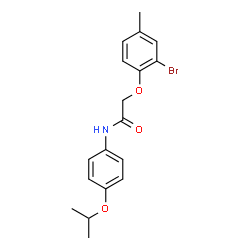 ChemSpider 2D Image | 2-(2-bromo-4-methylphenoxy)-N-(4-isopropoxyphenyl)acetamide | C18H20BrNO3