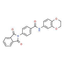 ChemSpider 2D Image | N-(2,3-Dihydro-1,4-benzodioxin-6-yl)-4-(1,3-dioxo-1,3-dihydro-2H-isoindol-2-yl)benzamide | C23H16N2O5