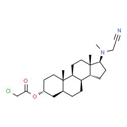 ChemSpider 2D Image | (3alpha,5alpha,8alpha,14beta,17beta)-17-[(Cyanomethyl)(methyl)amino]androstan-3-yl chloroacetate | C24H37ClN2O2