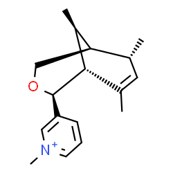 ChemSpider 2D Image | 1-Methyl-3-[(1R,2S,5R,6R,9S)-6,8,9-trimethyl-3-oxabicyclo[3.3.1]non-7-en-2-yl]pyridinium | C17H24NO