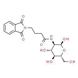 ChemSpider 2D Image | 2-Deoxy-2-{[4-(1,3-dioxo-1,3-dihydro-2H-isoindol-2-yl)butanoyl]amino}-alpha-D-glucopyranose | C18H22N2O8