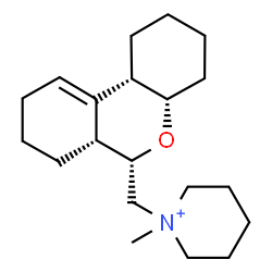 ChemSpider 2D Image | 1-[(4aS,6S,6aR,10bS)-2,3,4,4a,6,6a,7,8,9,10b-Decahydro-1H-benzo[c]chromen-6-ylmethyl]-1-methylpiperidinium | C20H34NO