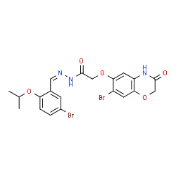 ChemSpider 2D Image | N'-[(Z)-(5-Bromo-2-isopropoxyphenyl)methylene]-2-[(7-bromo-3-oxo-3,4-dihydro-2H-1,4-benzoxazin-6-yl)oxy]acetohydrazide | C20H19Br2N3O5