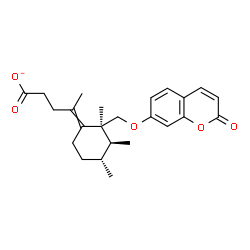 ChemSpider 2D Image | 4-[(2S,3S,4R)-2,3,4-Trimethyl-2-{[(2-oxo-2H-chromen-7-yl)oxy]methyl}cyclohexylidene]pentanoate | C24H29O5