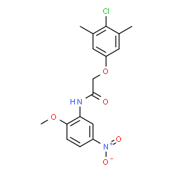 ChemSpider 2D Image | 2-(4-chloro-3,5-dimethylphenoxy)-N-(2-methoxy-5-nitrophenyl)acetamide | C17H17ClN2O5