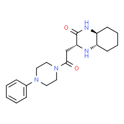 ChemSpider 2D Image | (3R,4aS,8aS)-3-[2-Oxo-2-(4-phenyl-1-piperazinyl)ethyl]octahydro-2(1H)-quinoxalinone | C20H28N4O2
