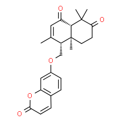 ChemSpider 2D Image | (4R,4aS,8aS)-3,4a,8,8-Tetramethyl-4-{[(2-oxo-2H-chromen-7-yl)oxy]methyl}-4,4a,5,6,8,8a-hexahydro-1,7-naphthalenedione | C24H26O5