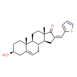 ChemSpider 2D Image | (3beta,16Z)-3-Hydroxy-16-(2-thienylmethylene)androst-5-en-17-one | C24H30O2S