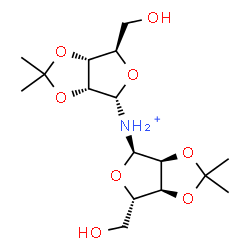 ChemSpider 2D Image | (3aS,4R,6S,6aS)-6-(Hydroxymethyl)-N-[(3aR,4S,6R,6aR)-6-(hydroxymethyl)-2,2-dimethyltetrahydrofuro[3,4-d][1,3]dioxol-4-yl]-2,2-dimethyltetrahydrofuro[3,4-d][1,3]dioxol-4-aminium | C16H28NO8