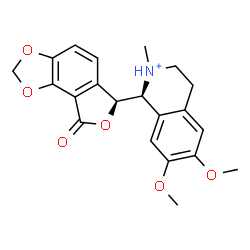 ChemSpider 2D Image | (1S)-6,7-Dimethoxy-2-methyl-1-[(6S)-8-oxo-6,8-dihydrofuro[3,4-e][1,3]benzodioxol-6-yl]-1,2,3,4-tetrahydroisoquinolinium | C21H22NO6
