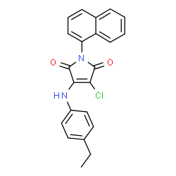 ChemSpider 2D Image | 3-Chloro-4-[(4-ethylphenyl)amino]-1-(1-naphthyl)-1H-pyrrole-2,5-dione | C22H17ClN2O2