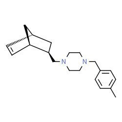 ChemSpider 2D Image | 1-[(1R,2R,4R)-Bicyclo[2.2.1]hept-5-en-2-ylmethyl]-4-(4-methylbenzyl)piperazine | C20H28N2