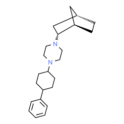 ChemSpider 2D Image | 1-[(1R,2R,4S)-Bicyclo[2.2.1]hept-2-yl]-4-(4-phenylcyclohexyl)piperazine | C23H34N2