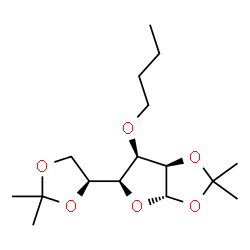 ChemSpider 2D Image | (3aS,5S,6R,6aR)-6-Butoxy-5-[(4S)-2,2-dimethyl-1,3-dioxolan-4-yl]-2,2-dimethyltetrahydrofuro[2,3-d][1,3]dioxole | C16H28O6