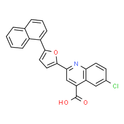 ChemSpider 2D Image | 6-Chloro-2-[5-(1-naphthyl)-2-furyl]-4-quinolinecarboxylic acid | C24H14ClNO3