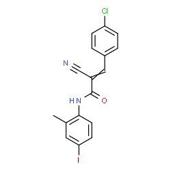 ChemSpider 2D Image | 3-(4-Chlorophenyl)-2-cyano-N-(4-iodo-2-methylphenyl)acrylamide | C17H12ClIN2O