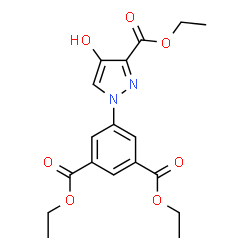 ChemSpider 2D Image | Diethyl 5-[3-(ethoxycarbonyl)-4-hydroxy-1H-pyrazol-1-yl]isophthalate | C18H20N2O7