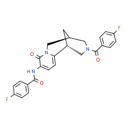 ChemSpider 2D Image | 4-Fluoro-N-[(1R,9S)-11-(4-fluorobenzoyl)-6-oxo-7,11-diazatricyclo[7.3.1.0~2,7~]trideca-2,4-dien-5-yl]benzamide | C25H21F2N3O3
