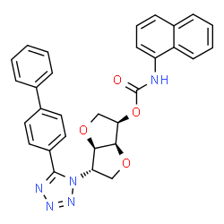ChemSpider 2D Image | 1,4:3,6-Dianhydro-2-[5-(4-biphenylyl)-1H-tetrazol-1-yl]-2-deoxy-5-O-(1-naphthylcarbamoyl)-D-glucitol | C30H25N5O4