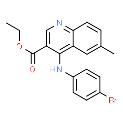 ChemSpider 2D Image | Ethyl 4-[(4-bromophenyl)amino]-6-methyl-3-quinolinecarboxylate | C19H17BrN2O2