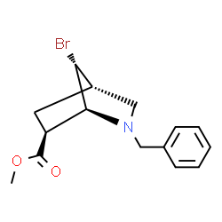 ChemSpider 2D Image | Methyl (1S,4S,6S,7R)-2-benzyl-7-bromo-2-azabicyclo[2.2.1]heptane-6-carboxylate | C15H18BrNO2