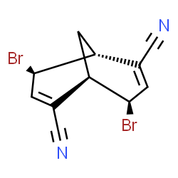 ChemSpider 2D Image | (1R,4R,5R,8R)-4,8-Dibromobicyclo[3.3.1]nona-2,6-diene-2,6-dicarbonitrile | C11H8Br2N2