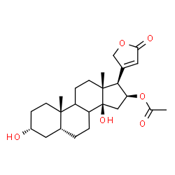 ChemSpider 2D Image | (3alpha,5beta,8xi,9xi,16beta)-16-Acetoxy-3,14-dihydroxycard-20(22)-enolide | C25H36O6