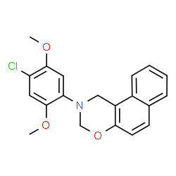 ChemSpider 2D Image | 2-(4-Chloro-2,5-dimethoxyphenyl)-2,3-dihydro-1H-naphtho[1,2-e][1,3]oxazine | C20H18ClNO3