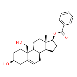 ChemSpider 2D Image | (3beta,8alpha,9beta,17beta)-3,19-Dihydroxyandrost-5-en-17-yl benzoate | C26H34O4