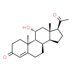 ChemSpider 2D Image | (8alpha,9beta,10alpha,11alpha)-11-Hydroxypregn-4-ene-3,20-dione | C21H30O3