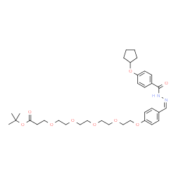 ChemSpider 2D Image | 2-Methyl-2-propanyl 1-{4-[(Z)-{[4-(cyclopentyloxy)benzoyl]hydrazono}methyl]phenoxy}-3,6,9,12-tetraoxapentadecan-15-oate | C34H48N2O9