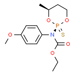 ChemSpider 2D Image | Ethyl (4-methoxyphenyl)[(2R,4S)-4-methyl-2-sulfido-1,3,2-dioxaphosphinan-2-yl]carbamate | C14H20NO5PS