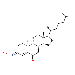 ChemSpider 2D Image | (3E,8alpha,9beta,10alpha,17alpha)-3-(Hydroxyimino)cholest-4-en-6-one | C27H43NO2