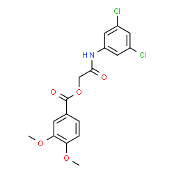 ChemSpider 2D Image | 2-[(3,5-Dichlorophenyl)amino]-2-oxoethyl 3,4-dimethoxybenzoate | C17H15Cl2NO5