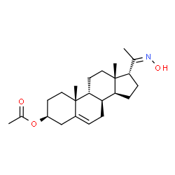 ChemSpider 2D Image | (3beta,8alpha,9beta,17alpha,20Z)-20-(Hydroxyimino)pregn-5-en-3-yl acetate | C23H35NO3