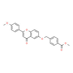 ChemSpider 2D Image | Methyl 4-({[2-(4-methoxyphenyl)-4-oxo-4H-chromen-6-yl]oxy}methyl)benzoate | C25H20O6
