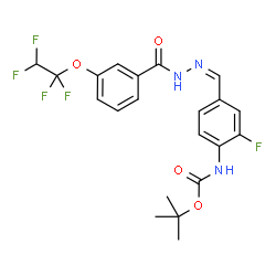 ChemSpider 2D Image | 2-Methyl-2-propanyl {2-fluoro-4-[(Z)-{[3-(1,1,2,2-tetrafluoroethoxy)benzoyl]hydrazono}methyl]phenyl}carbamate | C21H20F5N3O4
