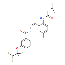 ChemSpider 2D Image | 2-Methyl-2-propanyl {4-fluoro-2-[(Z)-{[3-(1,1,2,2-tetrafluoroethoxy)benzoyl]hydrazono}methyl]phenyl}carbamate | C21H20F5N3O4