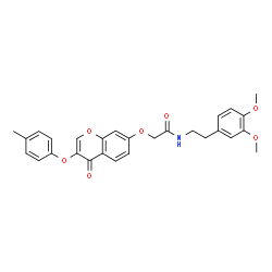 ChemSpider 2D Image | N-[2-(3,4-Dimethoxyphenyl)ethyl]-2-{[3-(4-methylphenoxy)-4-oxo-4H-chromen-7-yl]oxy}acetamide | C28H27NO7