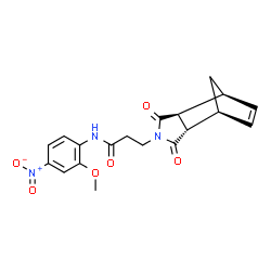 ChemSpider 2D Image | 3-[(1S,2S,6S,7S)-3,5-Dioxo-4-azatricyclo[5.2.1.0~2,6~]dec-8-en-4-yl]-N-(2-methoxy-4-nitrophenyl)propanamide | C19H19N3O6