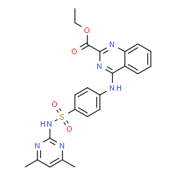 ChemSpider 2D Image | Ethyl 4-({4-[(4,6-dimethylpyrimidin-2-yl)sulfamoyl]phenyl}amino)quinazoline-2-carboxylate | C23H22N6O4S