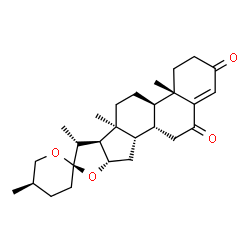ChemSpider 2D Image | (8alpha,9beta,10alpha,17beta,20R,25R)-Spirost-4-en-3,6-dione | C27H38O4