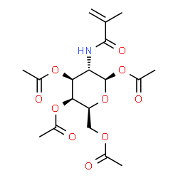 ChemSpider 2D Image | 1,3,4,6-Tetra-O-acetyl-2-deoxy-2-(methacryloylamino)-beta-L-galactopyranose | C18H25NO10